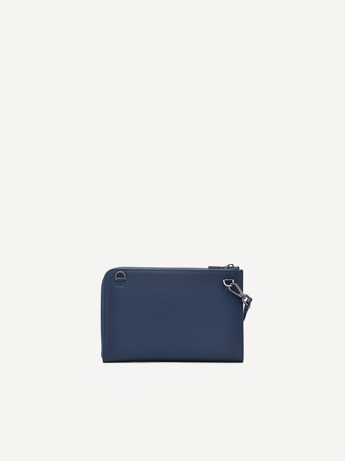 Small Leather Clutch Bag, Navy, hi-res