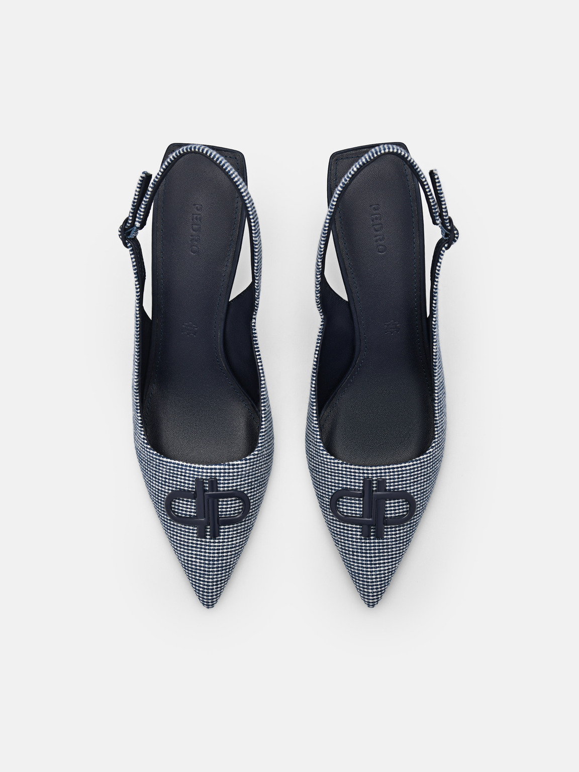 PEDRO Icon Fabric Pointed Slingback Pumps, Navy