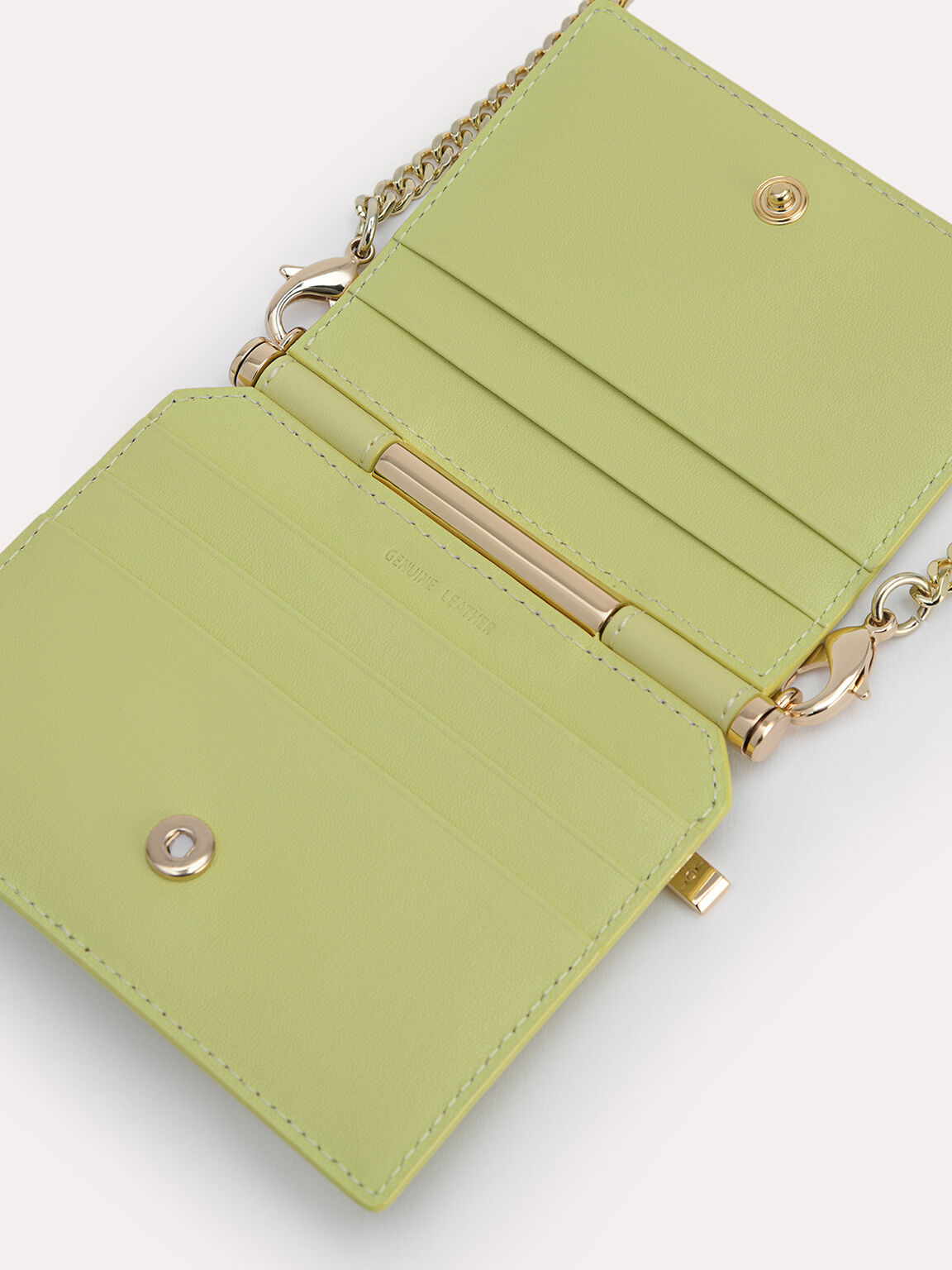 Leather Bi-Fold Cardholder, Light Green, hi-res