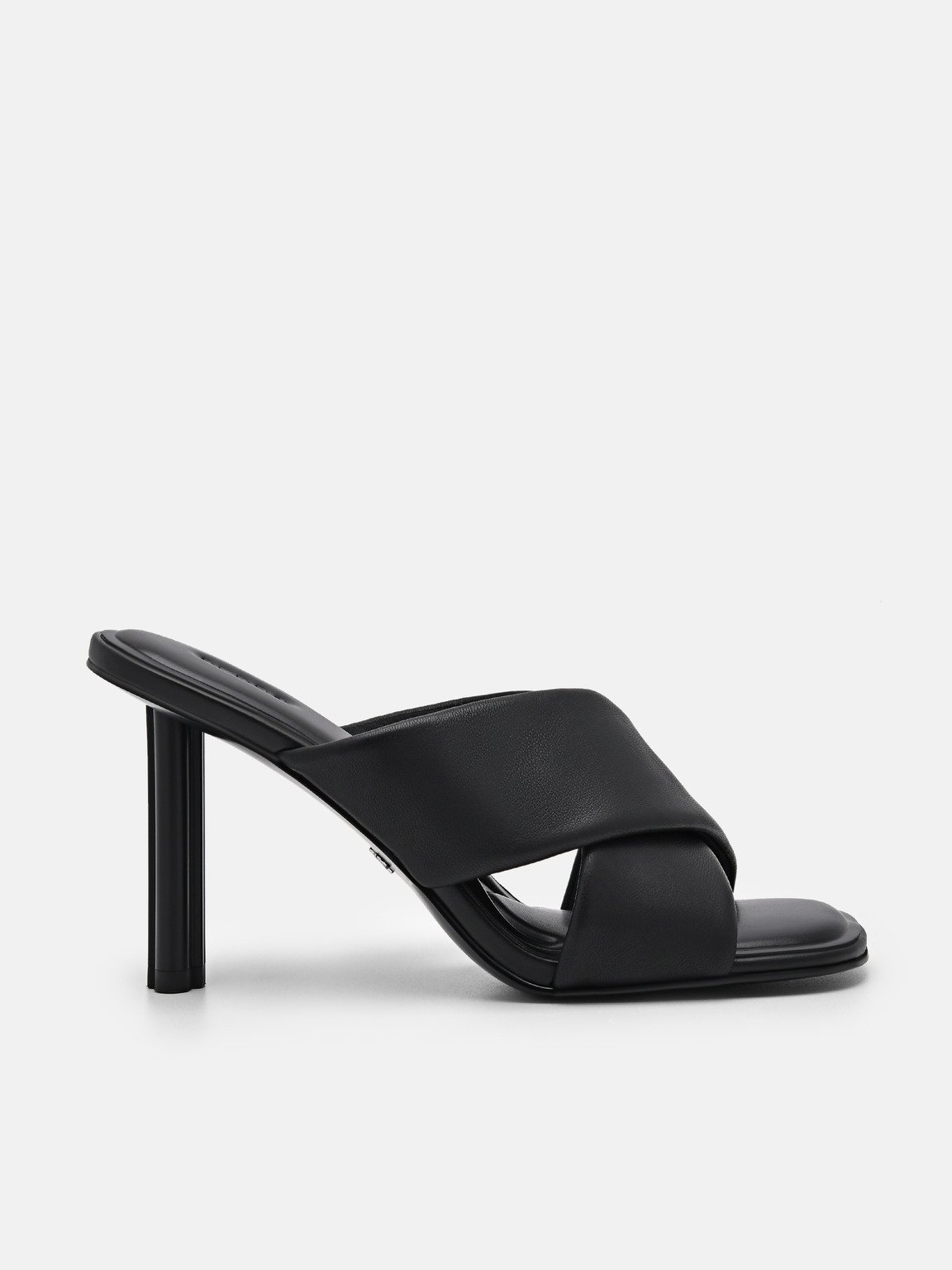 PEDRO Icon Leather Heel Sandals, Black