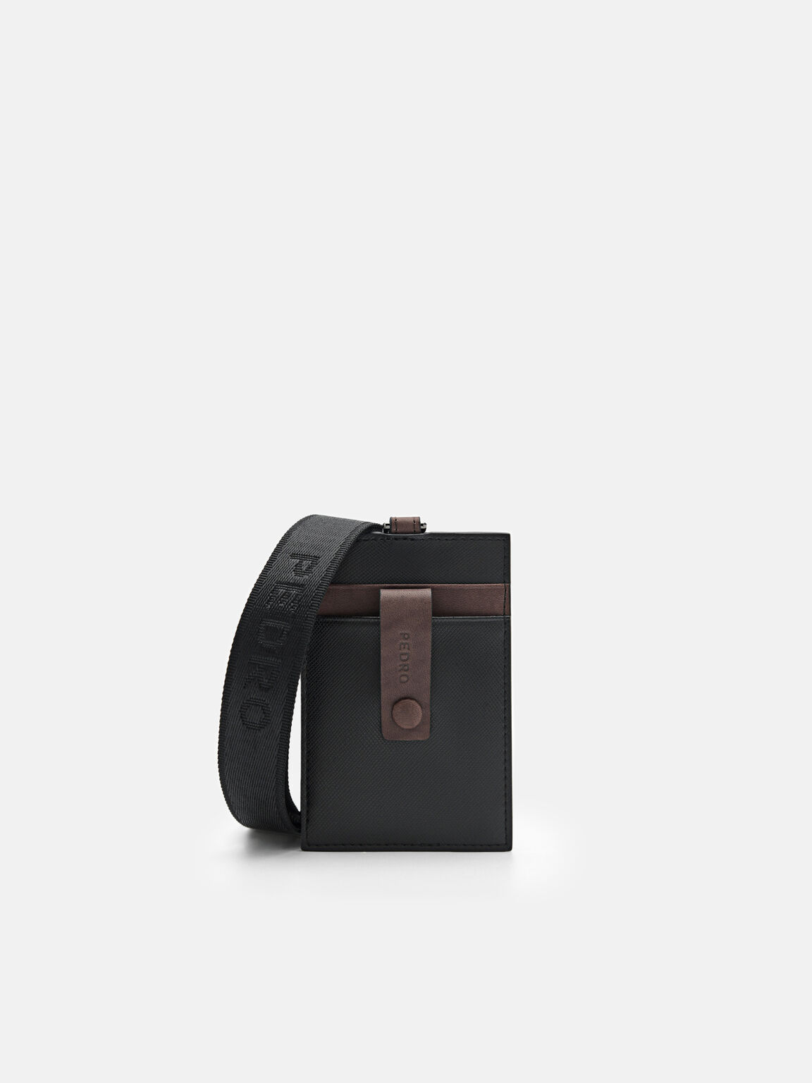 Black Leather Lanyard Card Holder - PEDRO CA