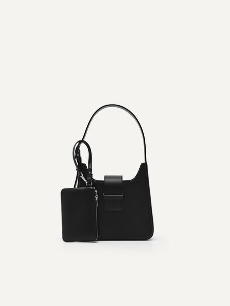 Capri Structured Hobo Bag, Black