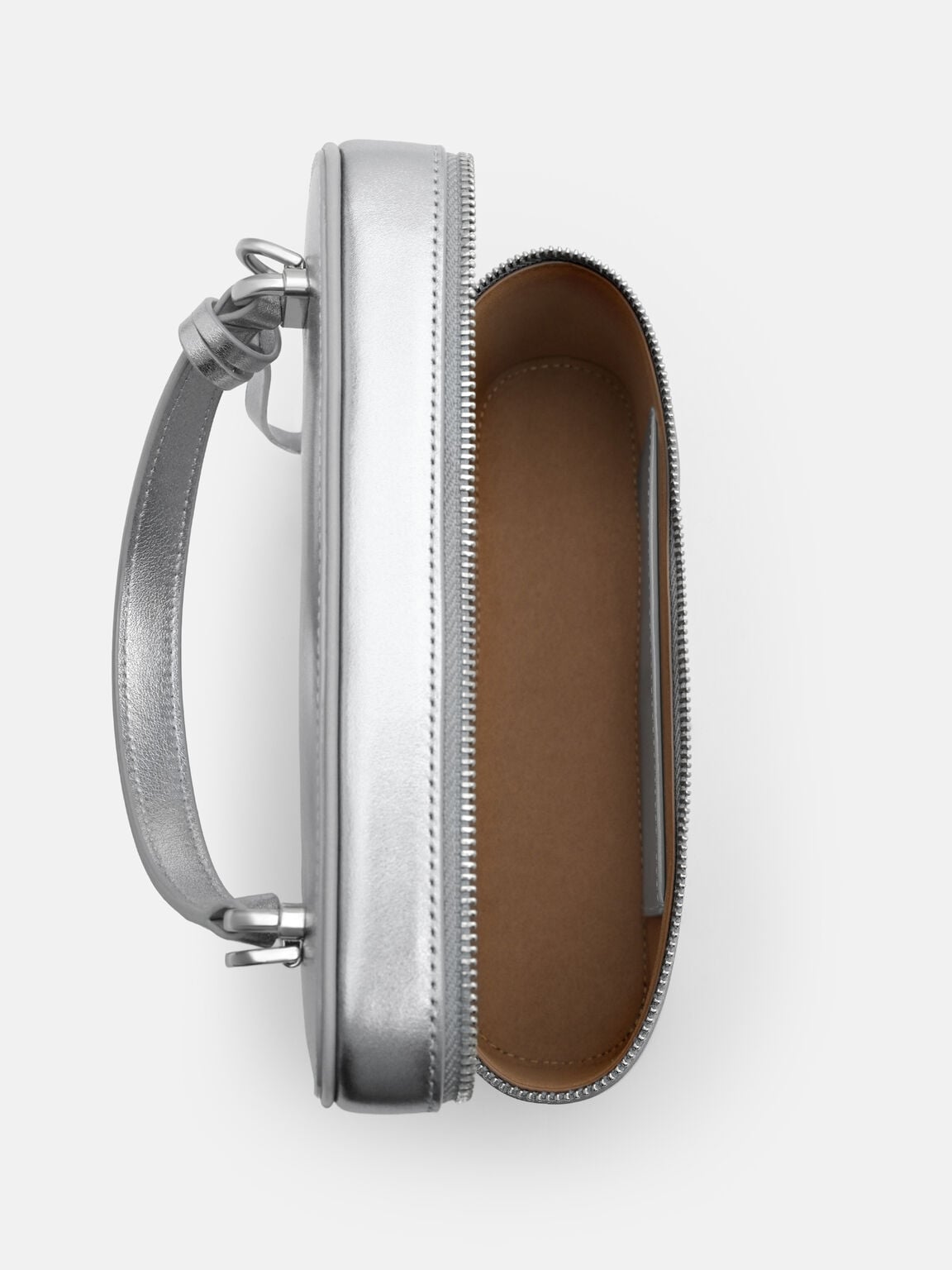 Ari Leather Shoulder Bag, Silver