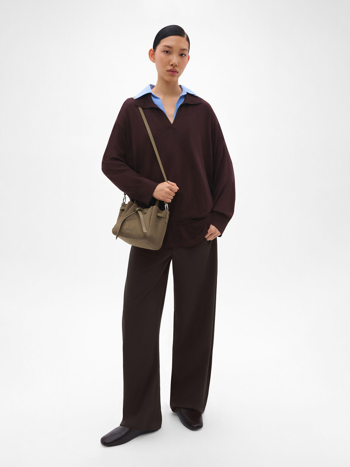 Emory Suede Tote Bag, Olive