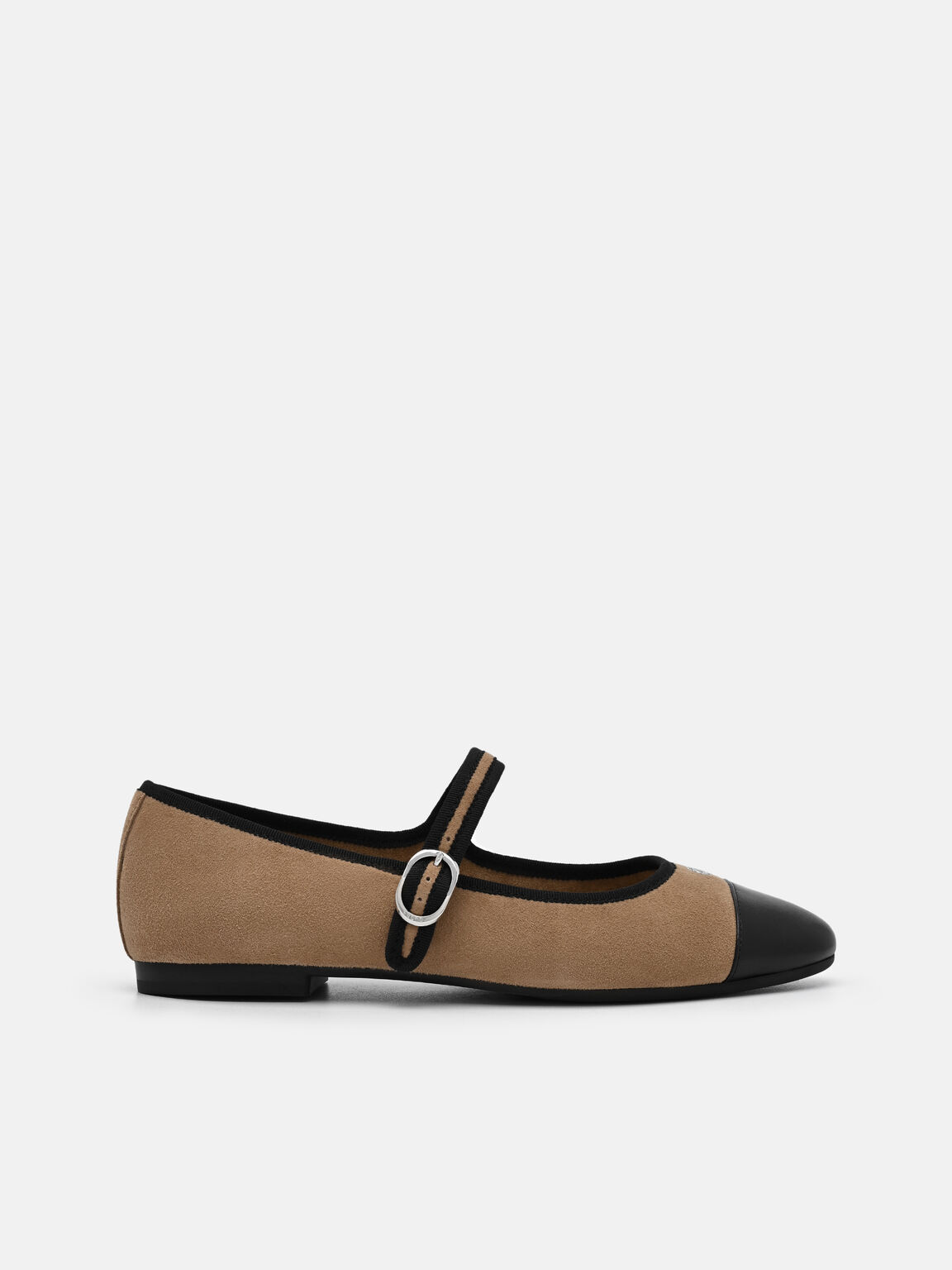 Alina Suede Ballerina Flats, Beige Suede