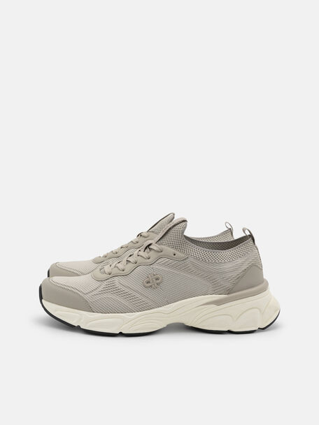 Cyclone Knitted Sneakers, Taupe Fabric
