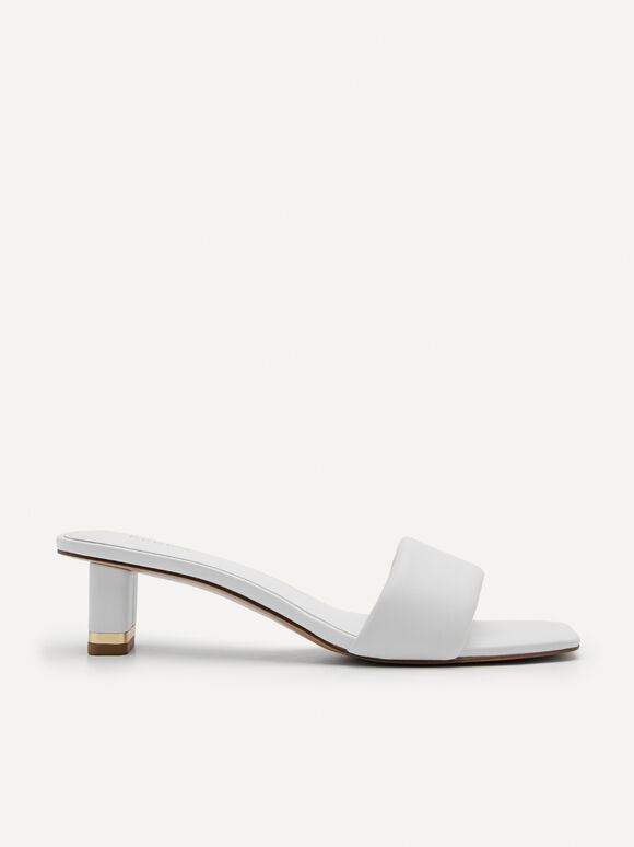 Porto Heel Sandals, White