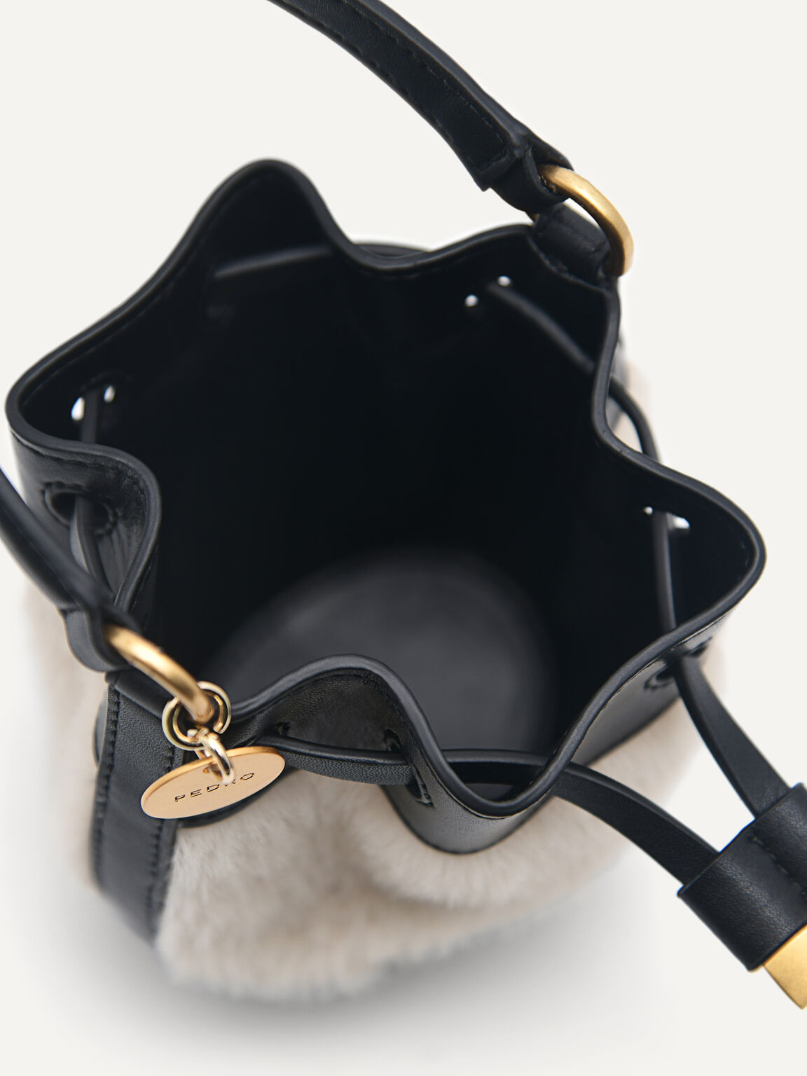Mini Bucket Pouch with Long Strap, Black