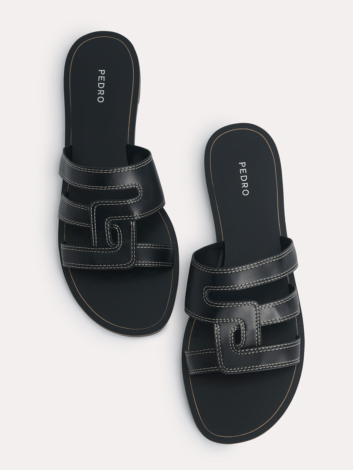 Abstract Casual Sandals, Black