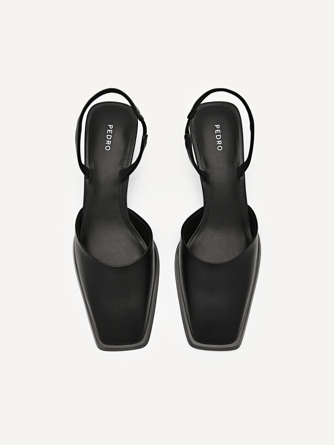Heel Slingback Sandals, Black