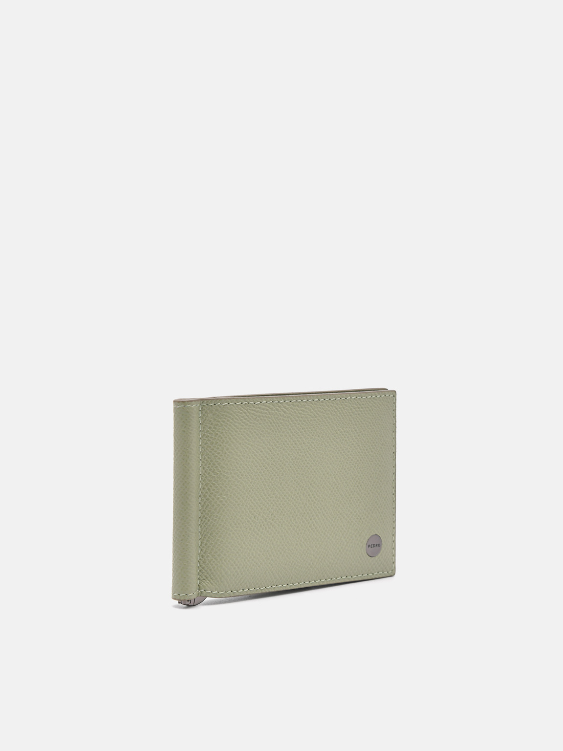 Oliver皮革雙折疊錢夾子卡包, 橄榄色
