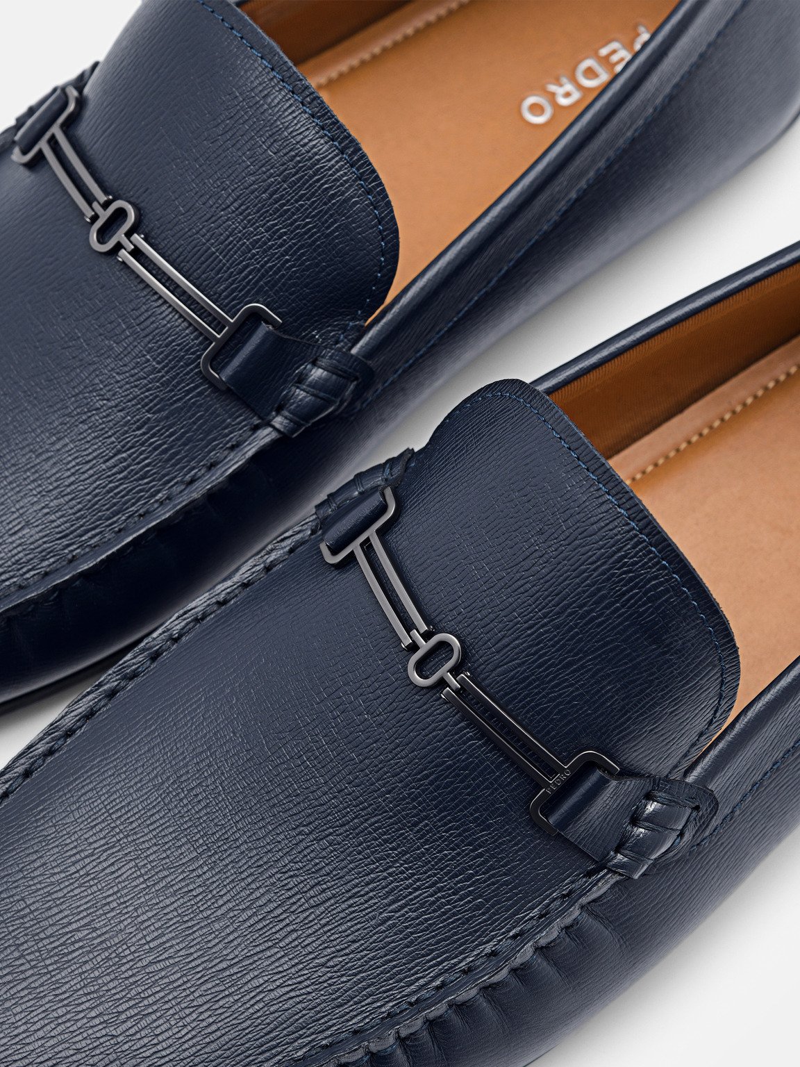 Anthony Leather Driving Shoes, Navy
