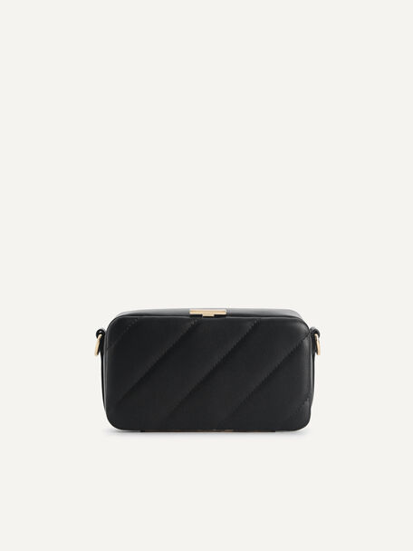 Quilted Boxy Shoulder Bag, Black