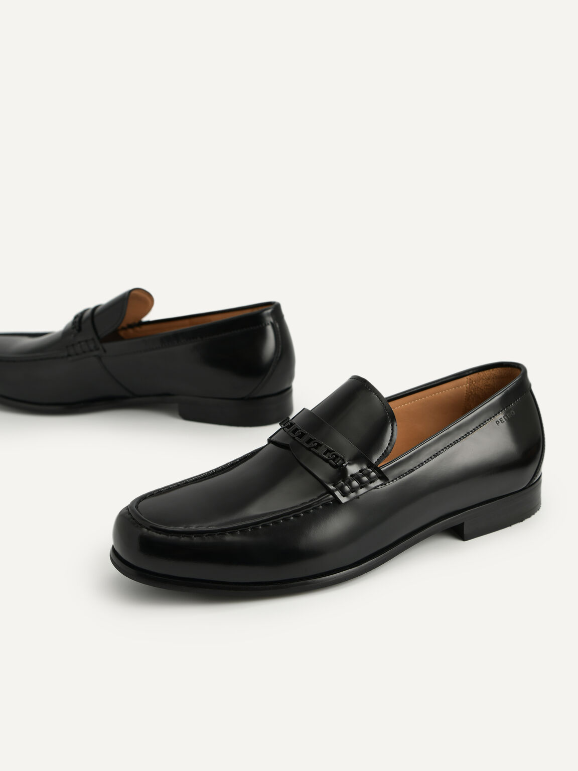 Black Icon Leather Penny Loafers - PEDRO SG