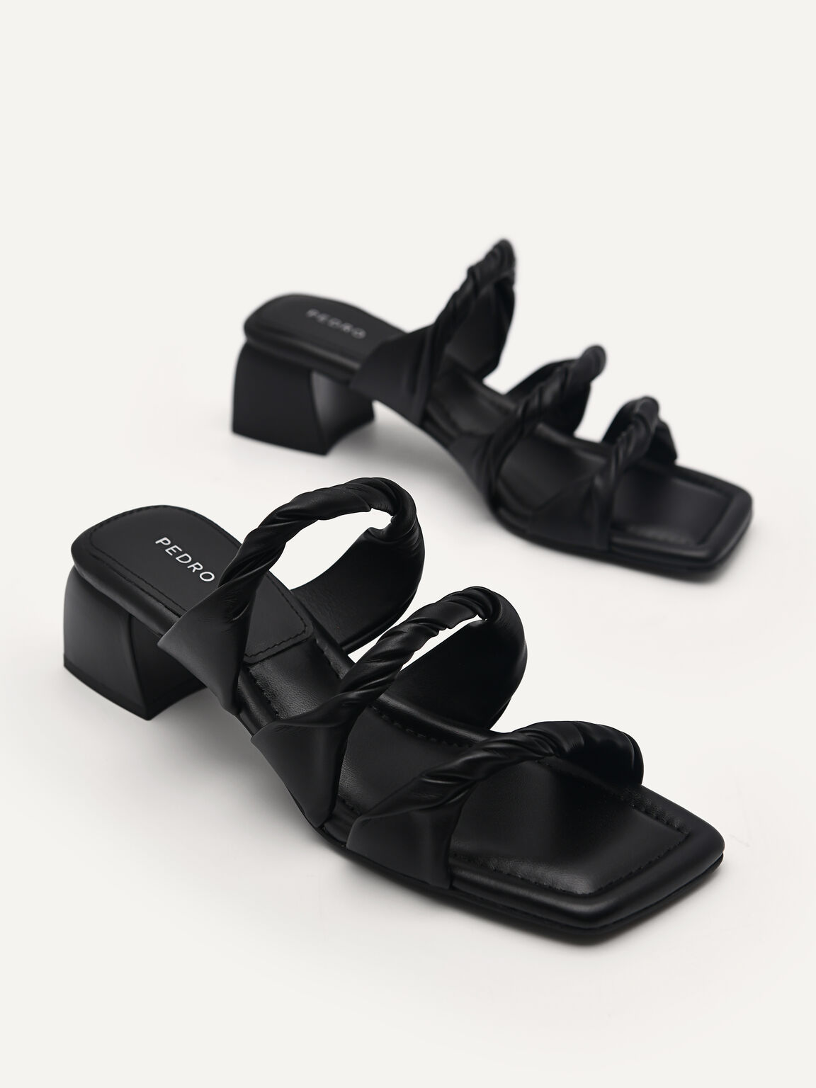 Arch Heeled Sandals, Black