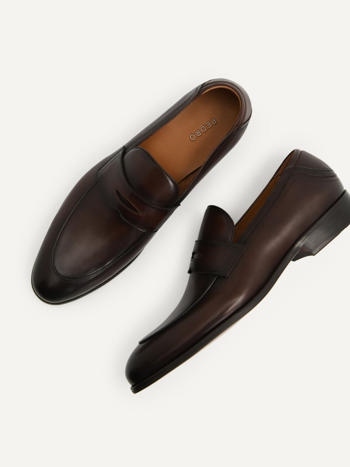 Leather Penny Loafers, Brown
