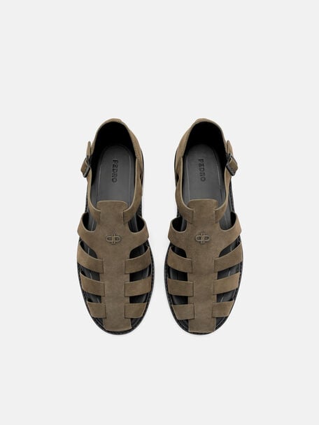 Brent Suede Sandals, Olive