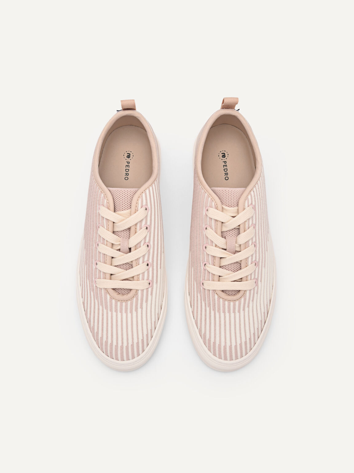 rePEDRO Pleated Court Sneakers, Nude