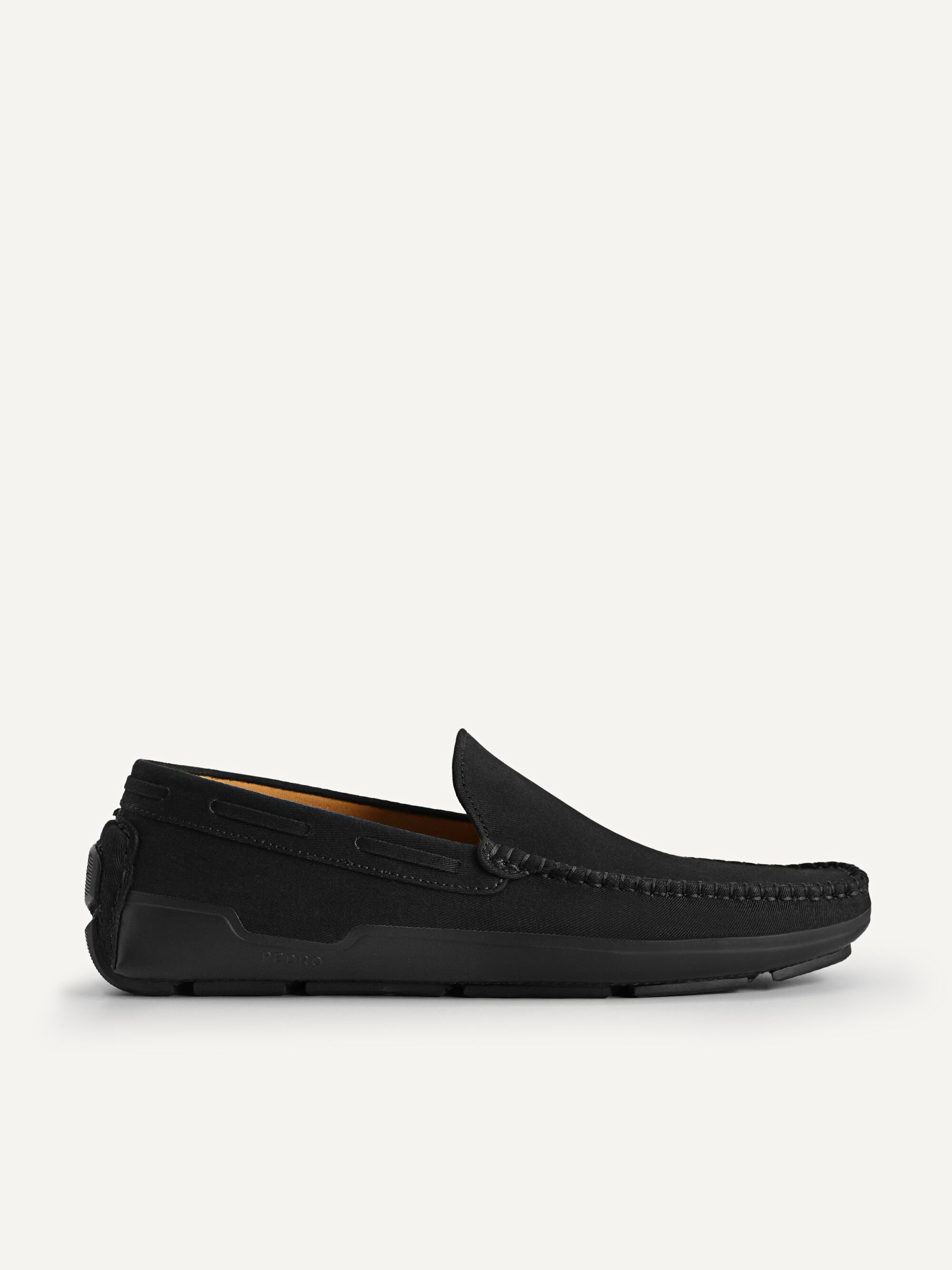 black canvas loafers