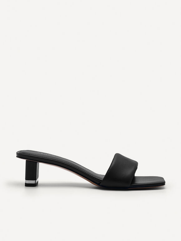 Porto Heel Sandals, Black
