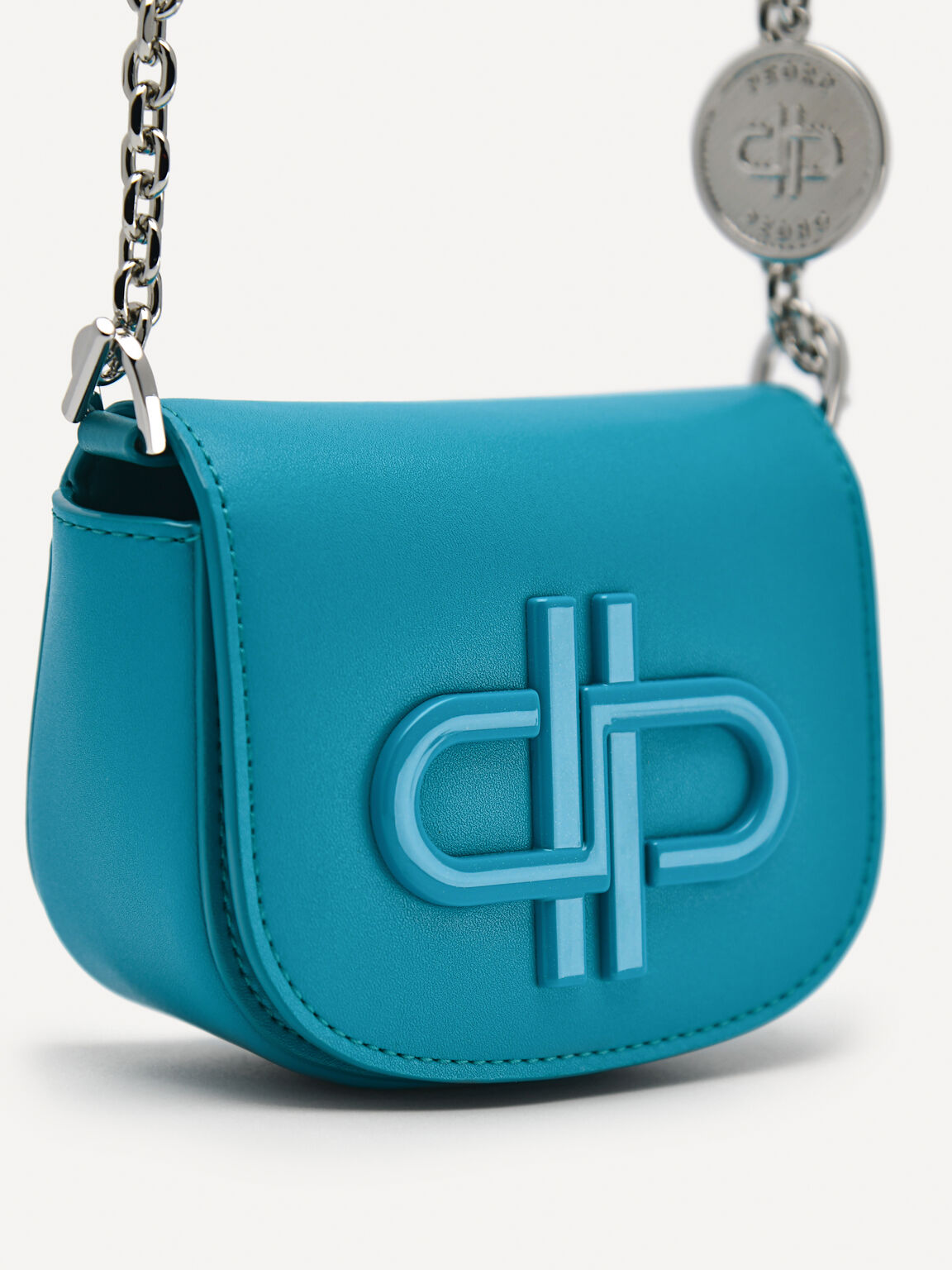 PEDRO Icon Leather Micro Sling Pouch, Cyan