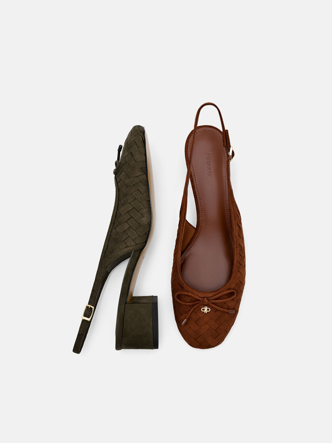 Anna Woven Mary Jane Pumps, Olive