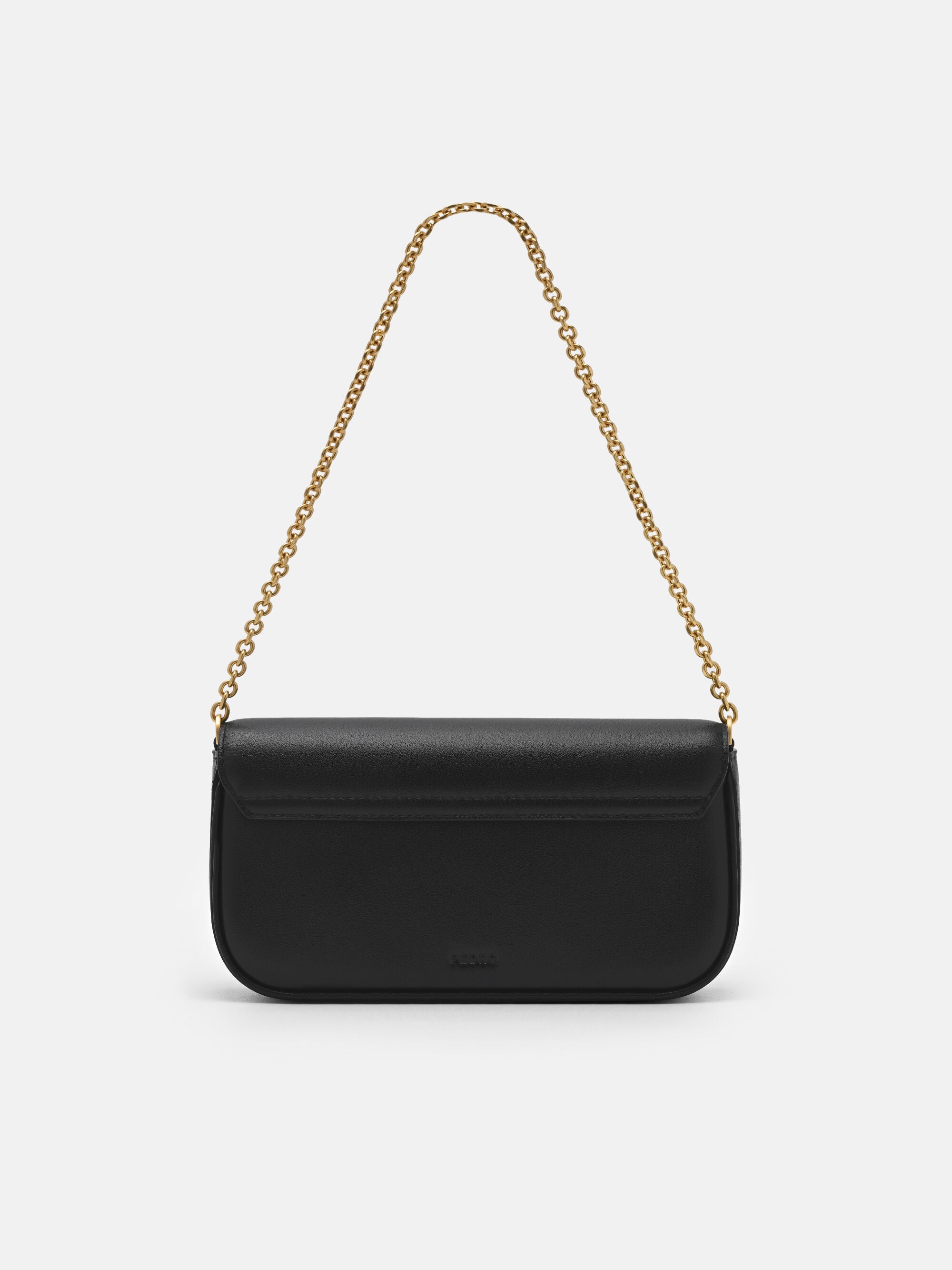 くろ佑 Black Chainlink Leather Sling Pouch - PEDRO US
