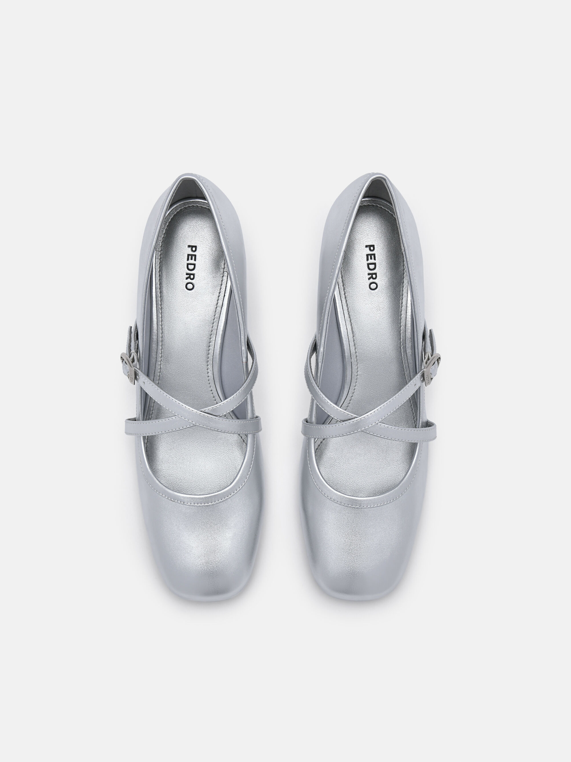 Silver Sonoya Mary Jane Pumps - PEDRO US