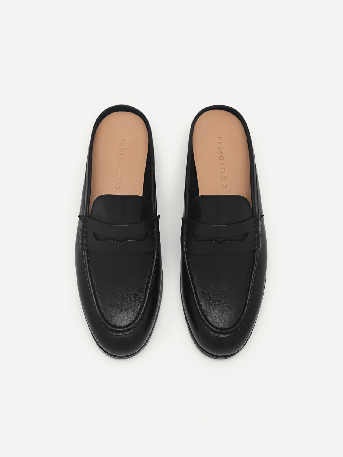 Blake Leather Penny Loafer Mules, Black