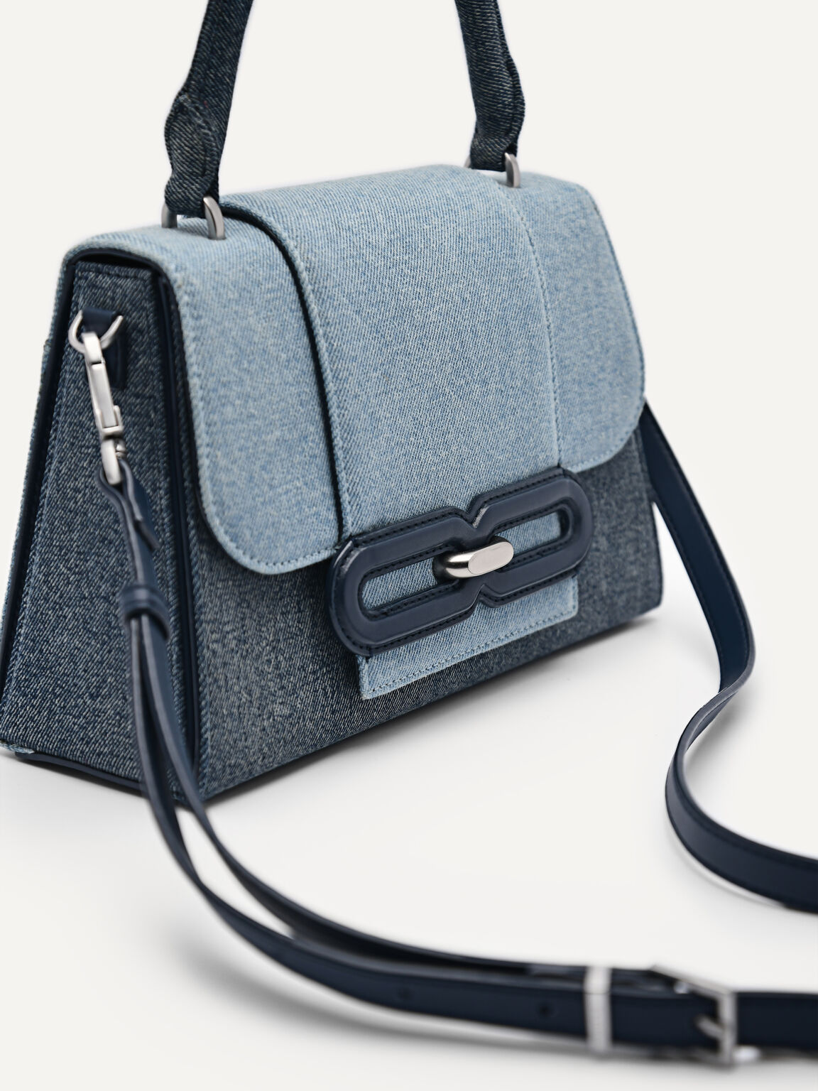 Blue PEDRO Studio Kate Leather & Denim Handbag - PEDRO AE