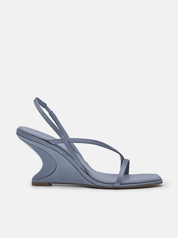 Oriana Wedge Sandals, Slate Blue