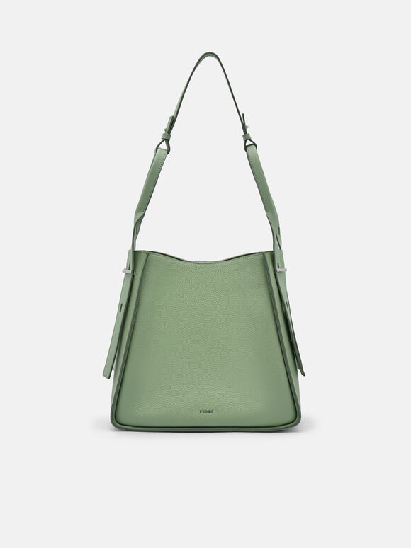 Demi Leather Hobo Bag, Green