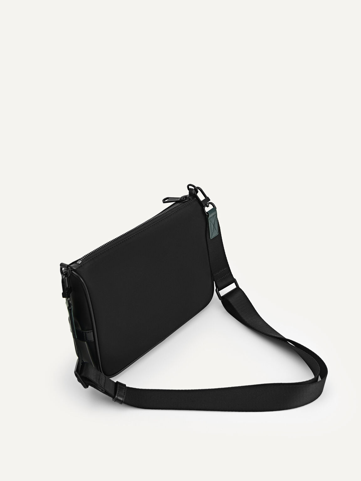 Nylon Sling Bag with Pouch, Black