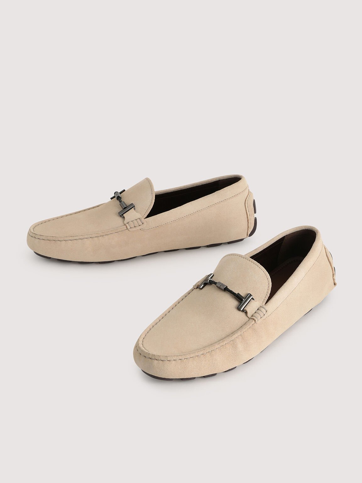 Calf Suede Loafers, Sand