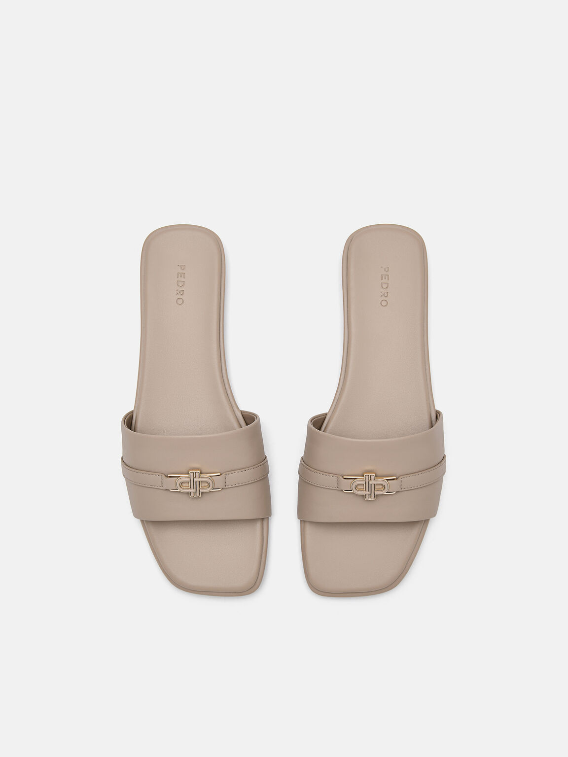 Leather Sandals, Taupe