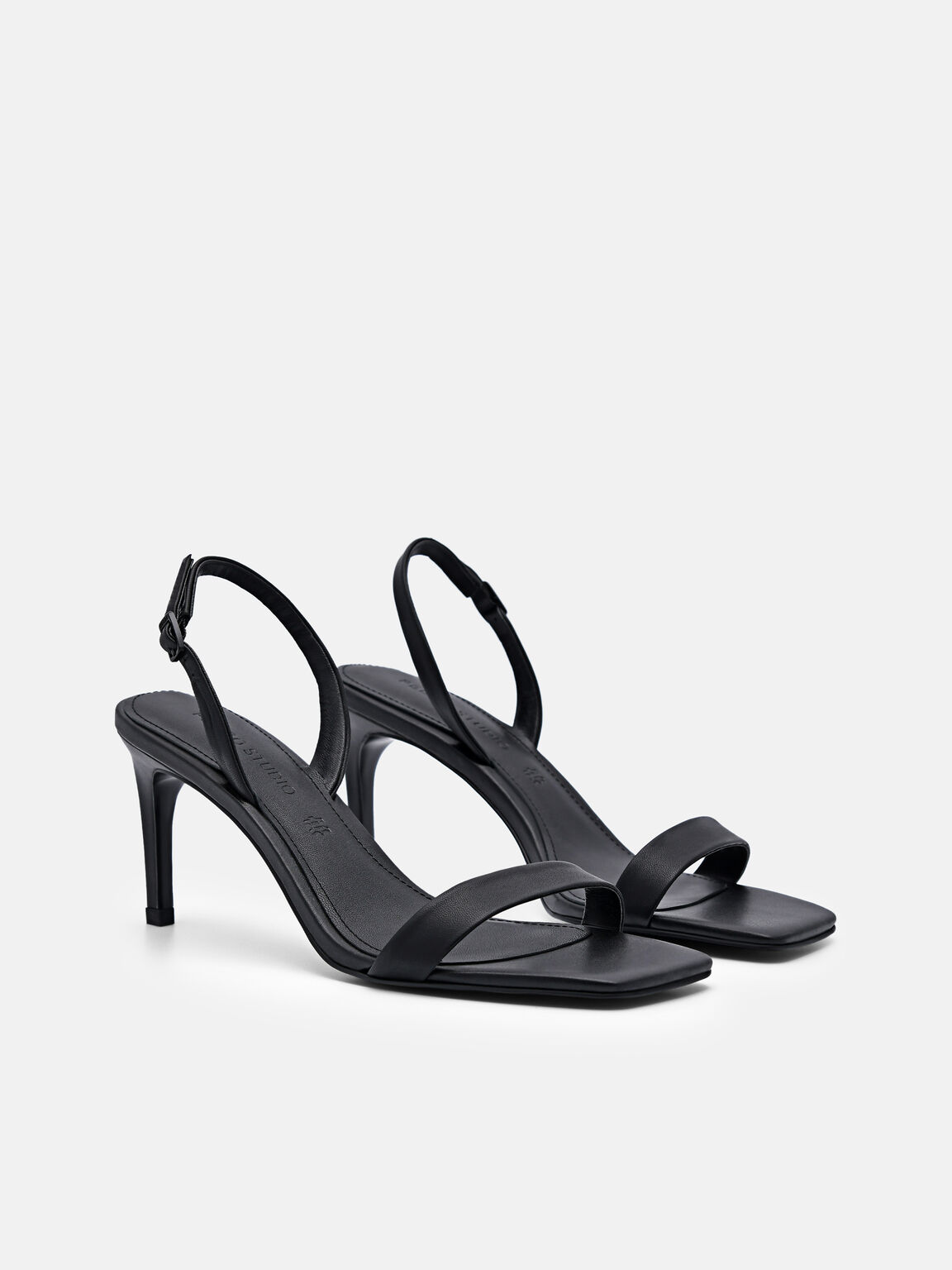PEDRO Studio Mel Leather Heel Sandals, Black