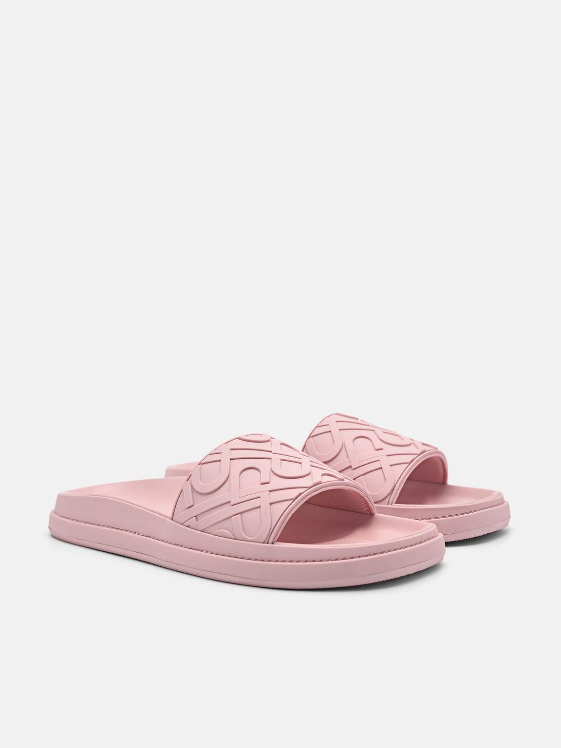 페드로 아이콘 엠보싱 슬라이드 샌들, 핑크