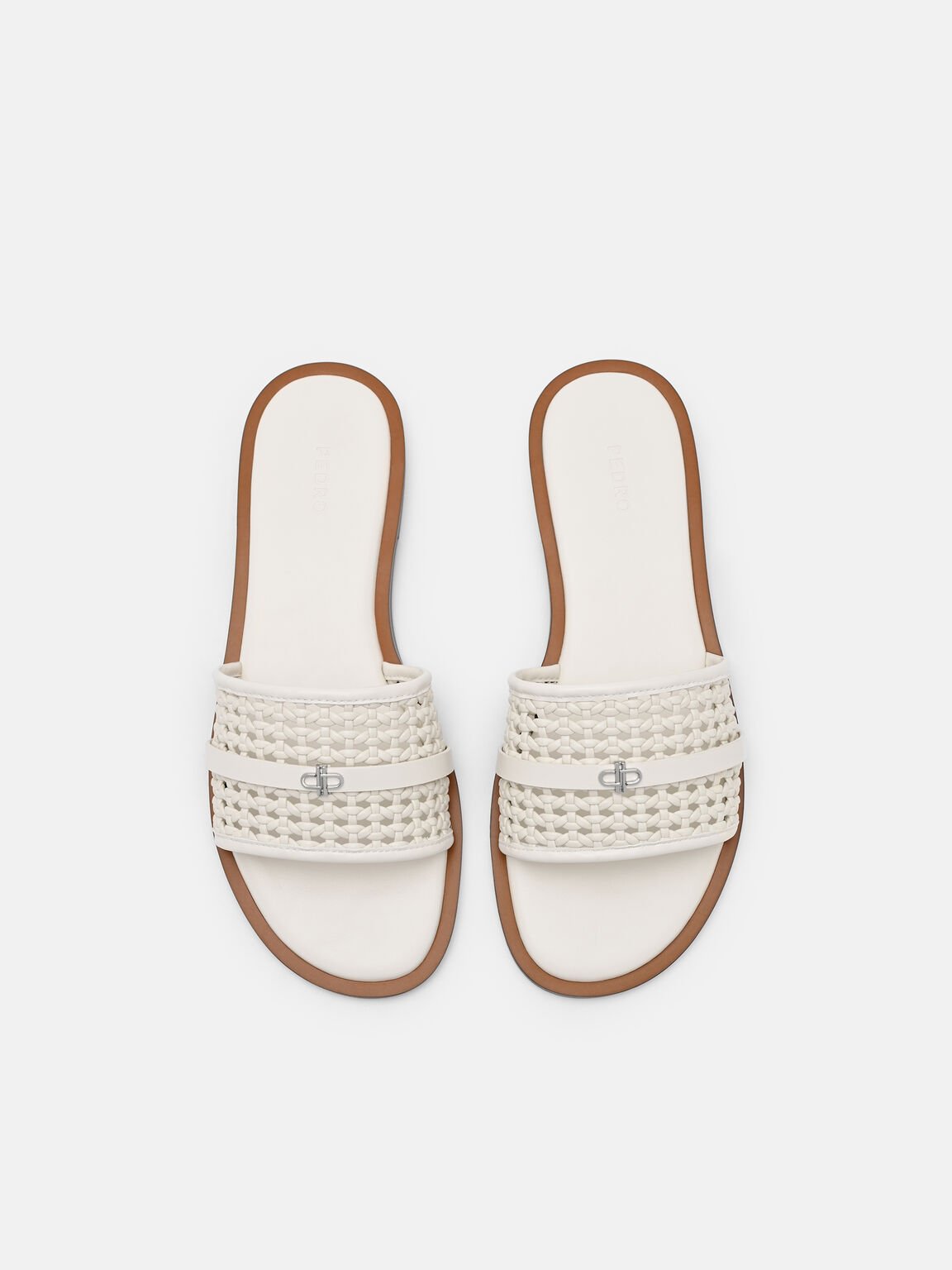 Sadie Woven Slide Sandals, Chalk Weave