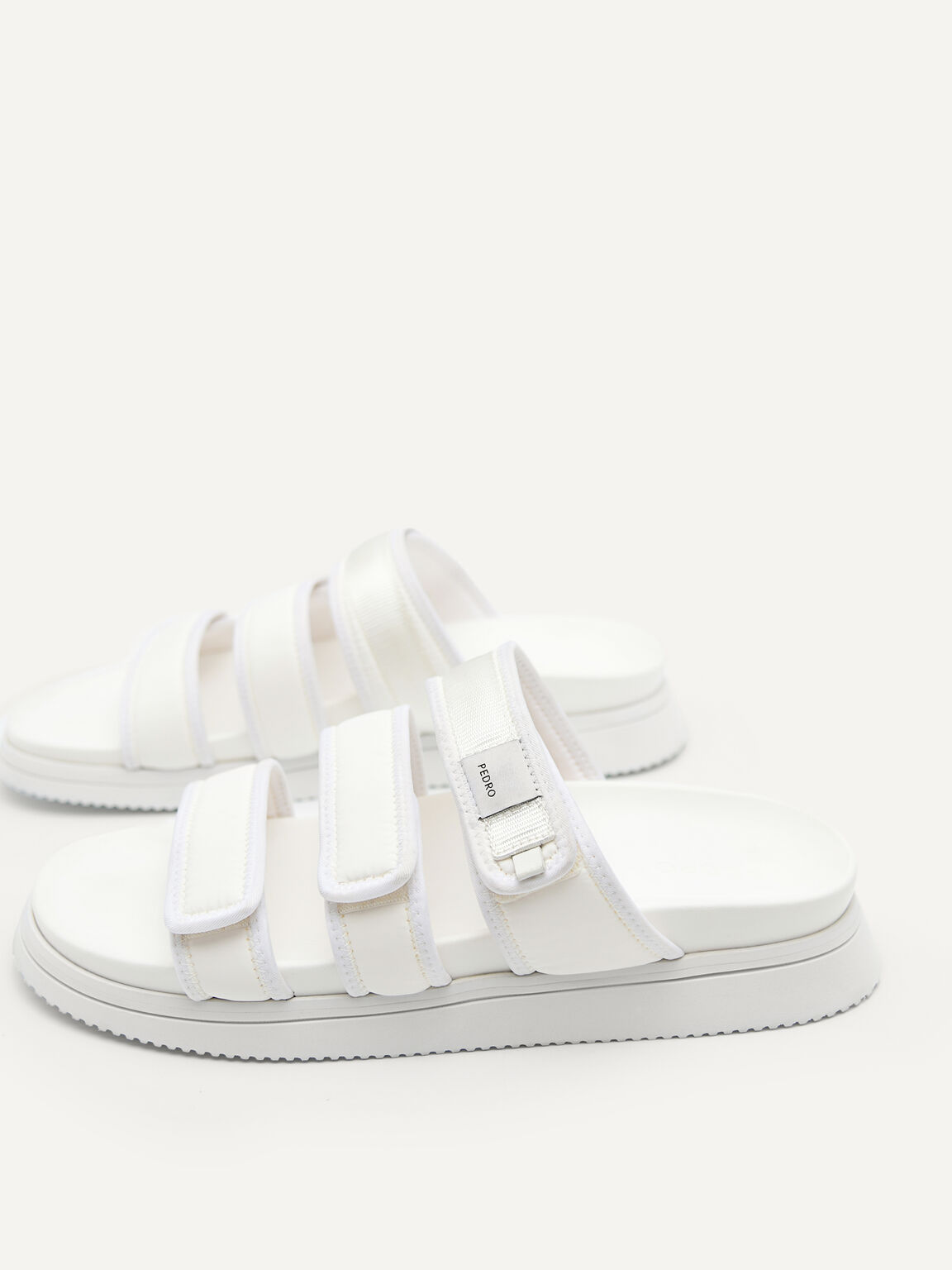 Backless Nylon Banded Sports Sandals, White