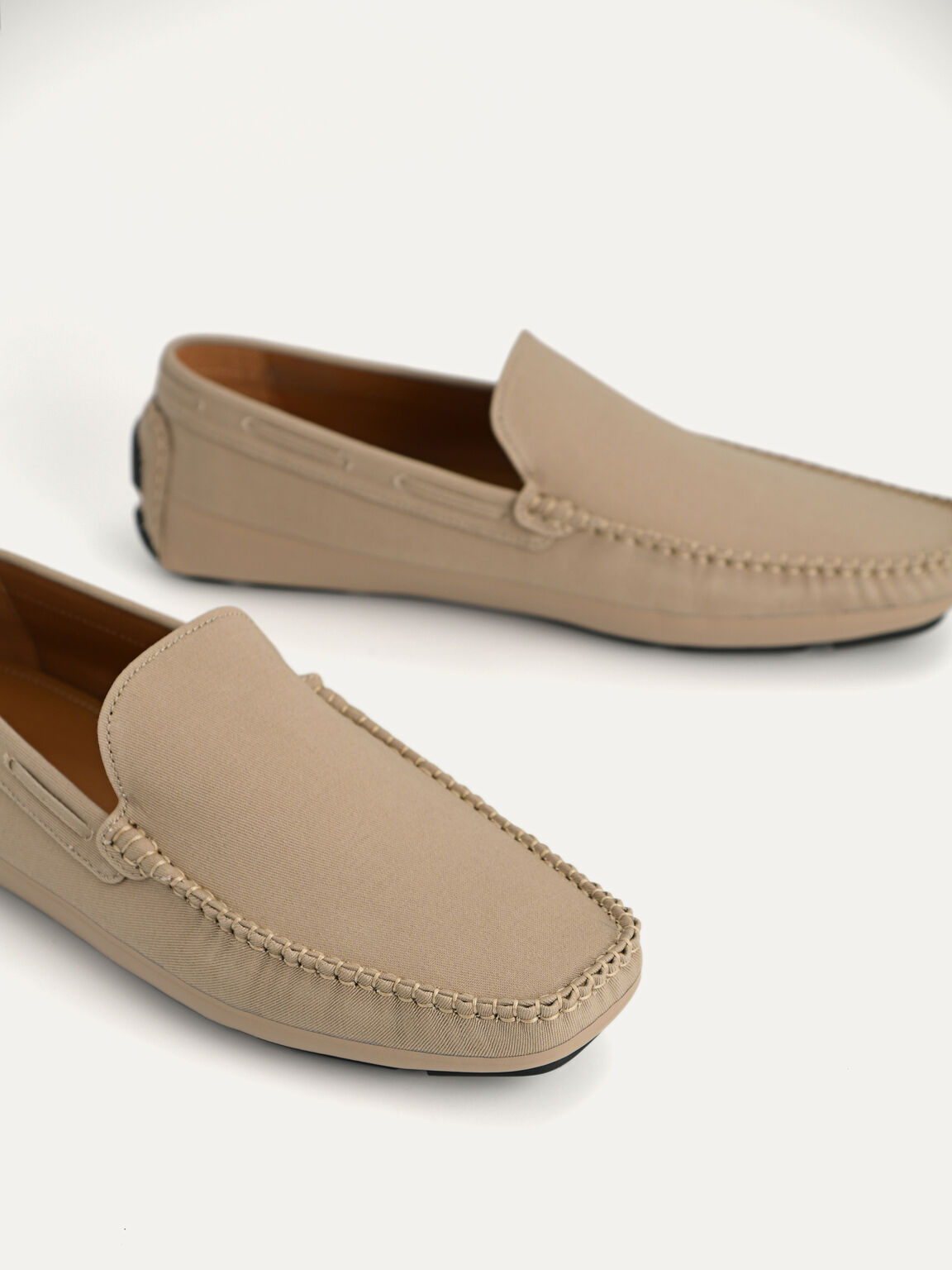 Canvas Moccasins, Taupe