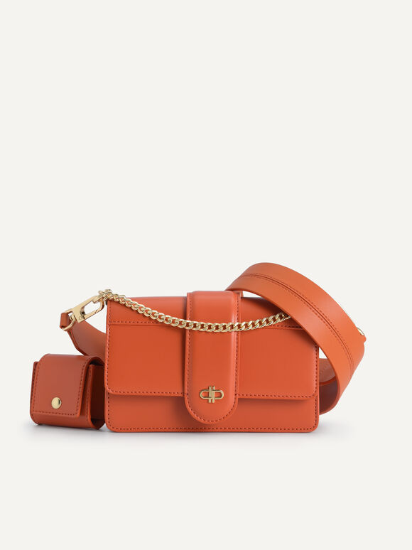 PEDRO Icon Leather Shoulder Bag, Orange