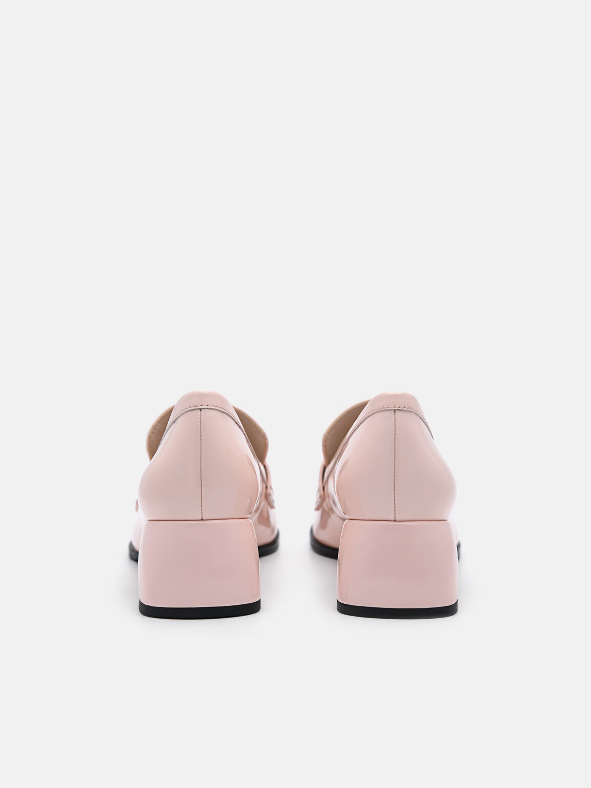 Maggie Leather Heel Loafers, Blush