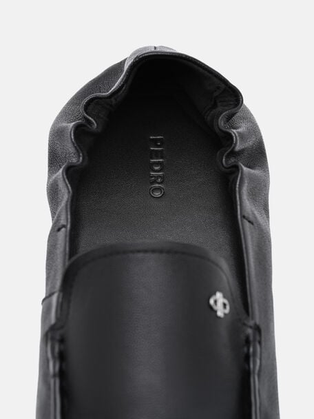 Gabrielle Leather Loafers, Black