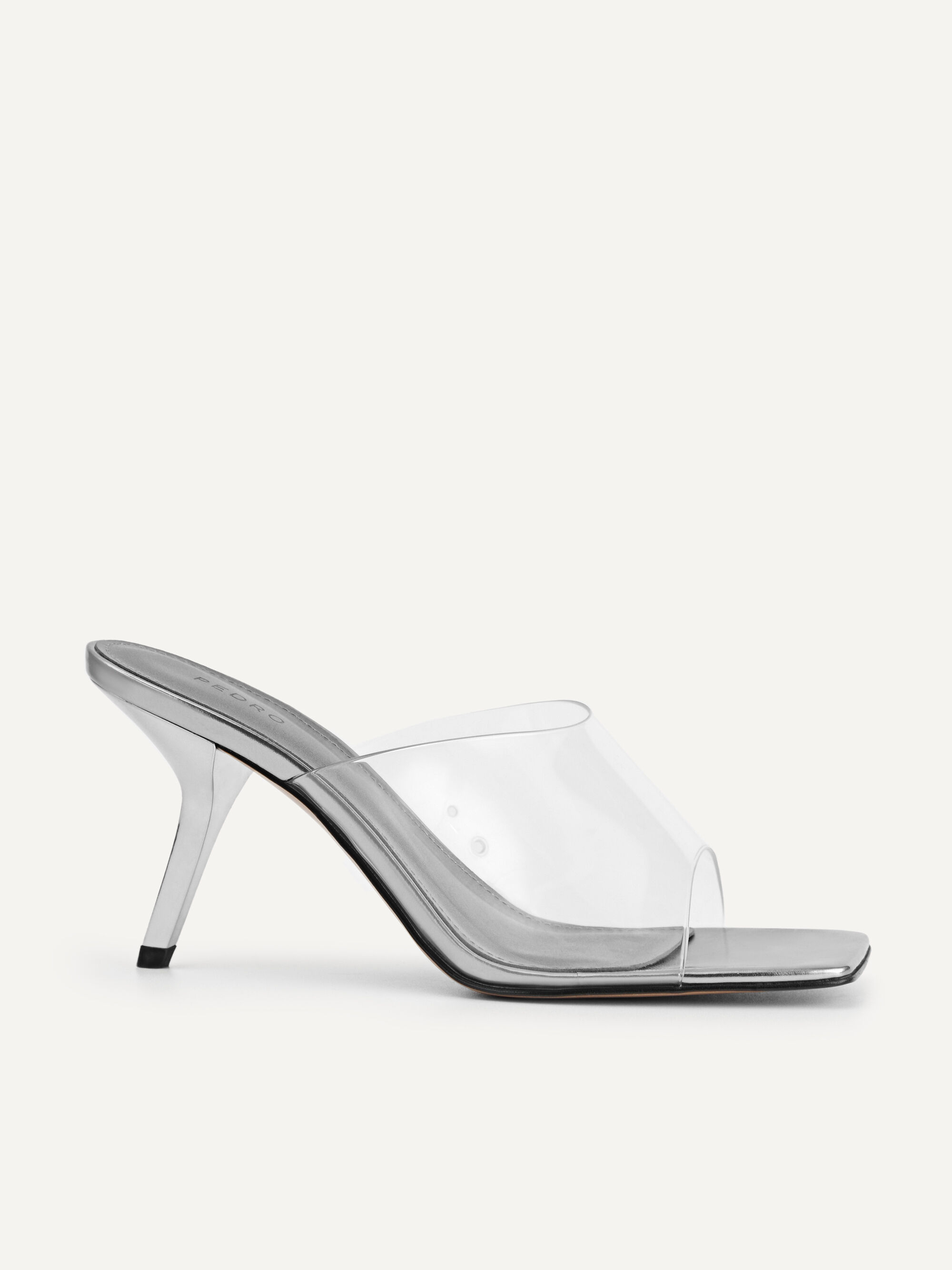 Pewter Vinyl High Heeled Sandals - PEDRO SG