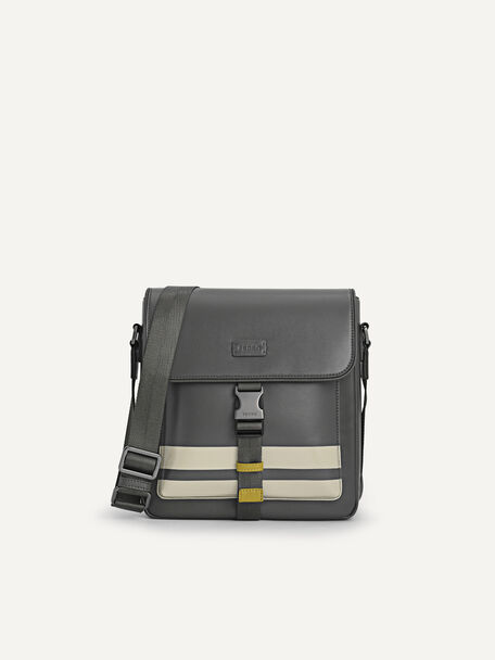 Monochrome Messenger Bag, Dark Grey
