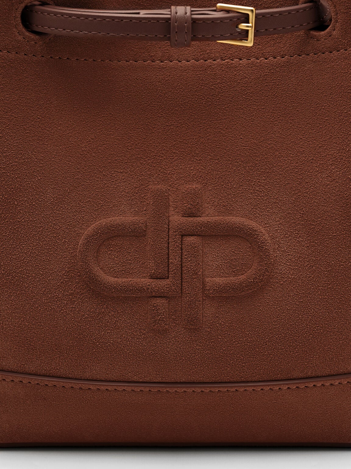 Loli Suede Bucket Bag, Mahogany