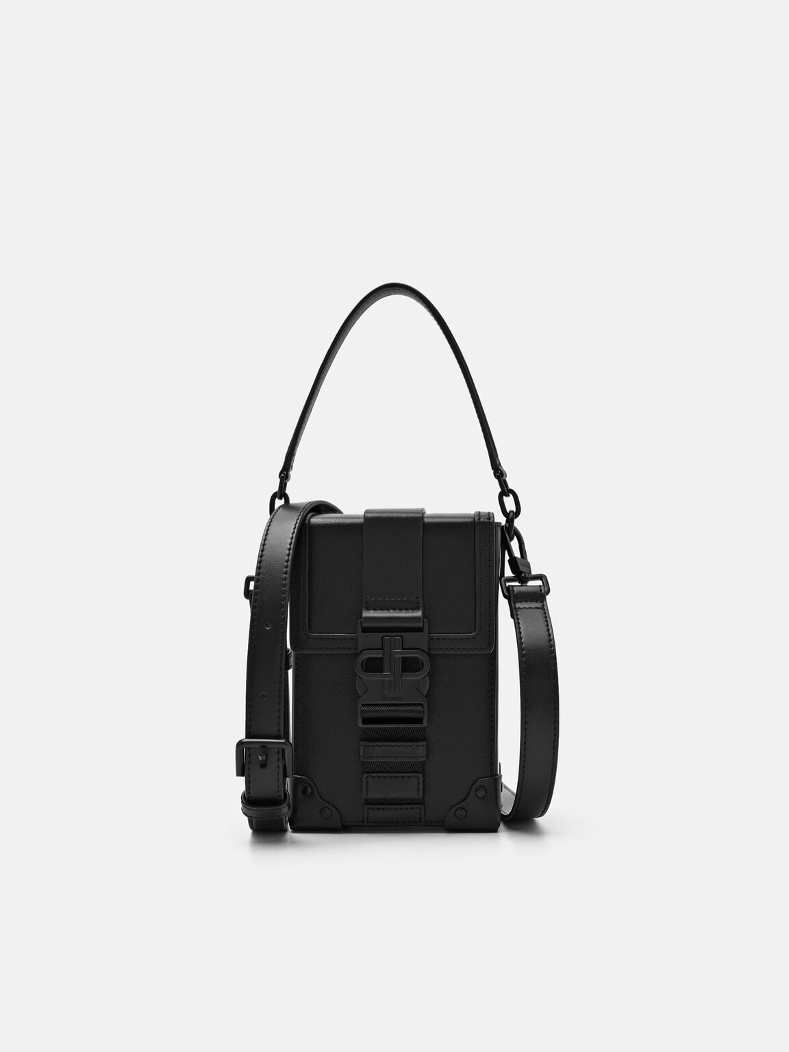 Tex Leather Sling Bag, Black Tumble, hi-res