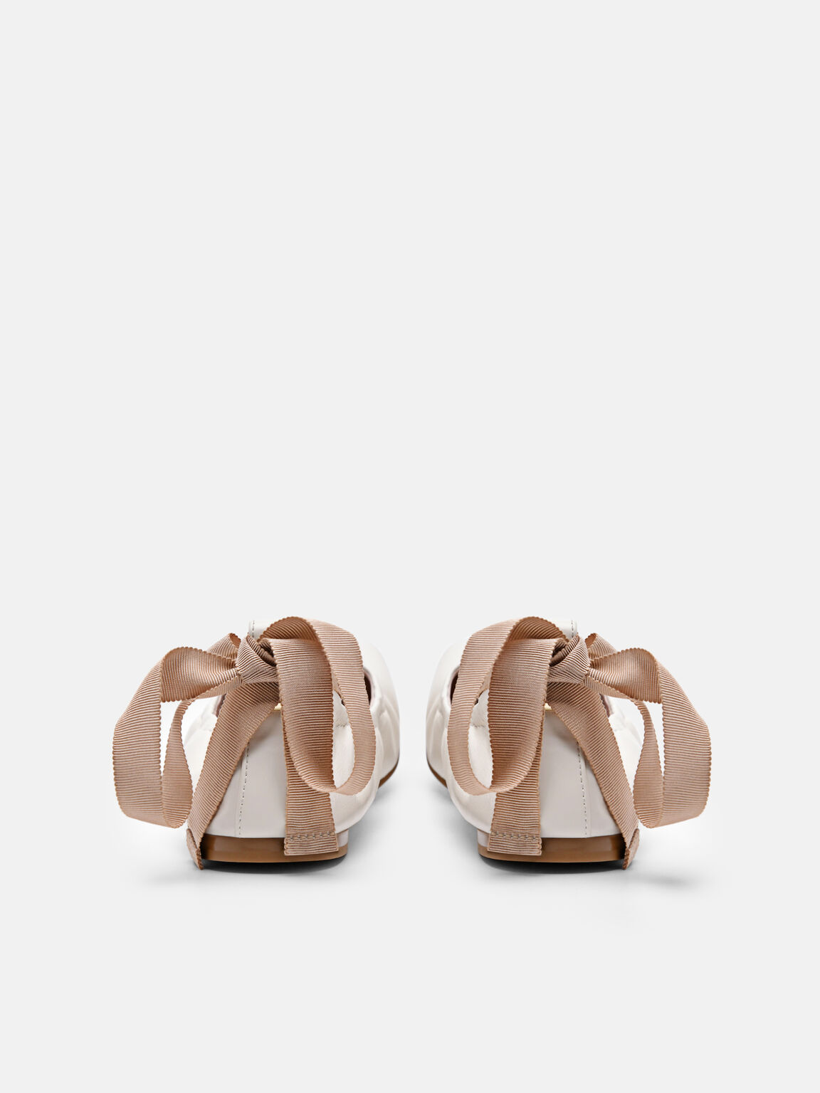 Lexa Leather Ballerina Flats, Chalk, hi-res