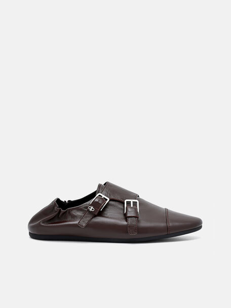 Lauren Leather Oxford Shoes, Dark Brown, hi-res