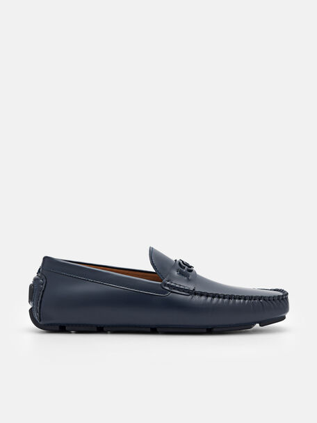 PEDRO Icon Leather Driving Shoes, Navy, hi-res